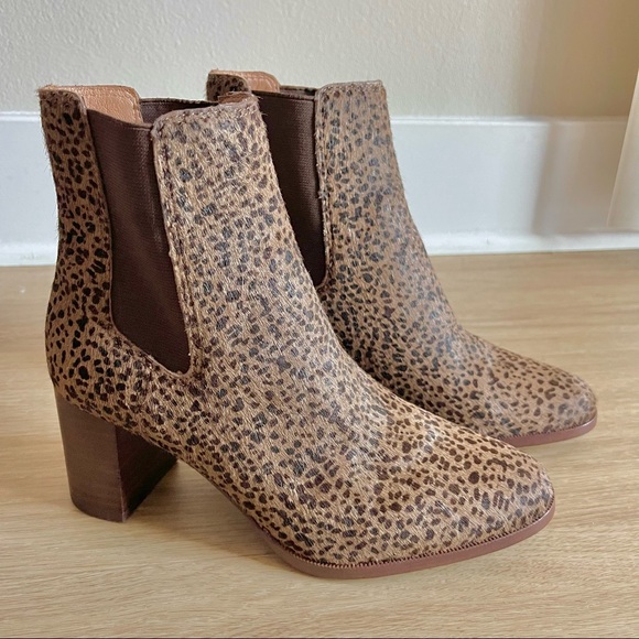 Madewell | NEW The Laura Leopard Print Heeled Chelsea Boot in Spotted Calf Hair - Picture 3 of 9